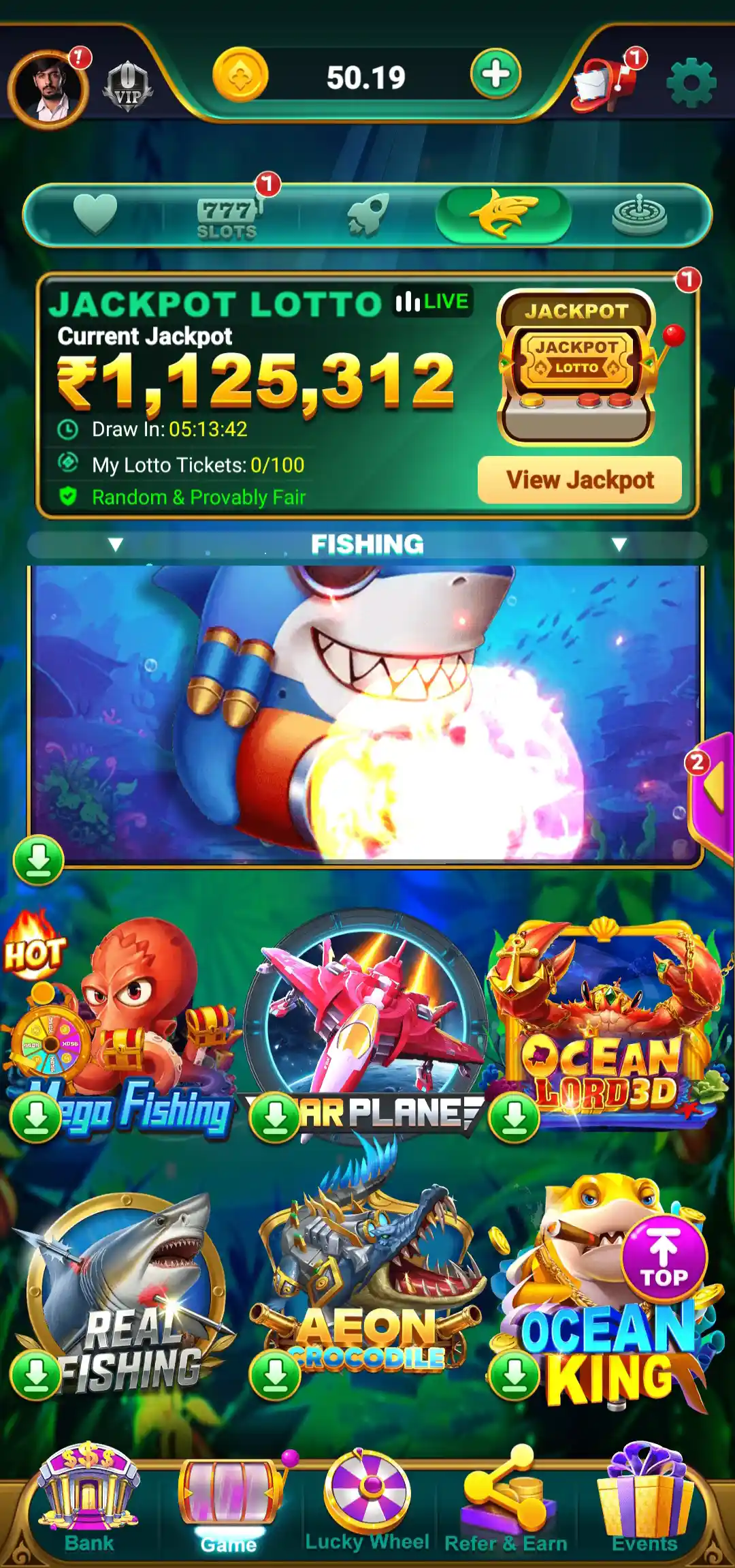 777 Game Fishing games