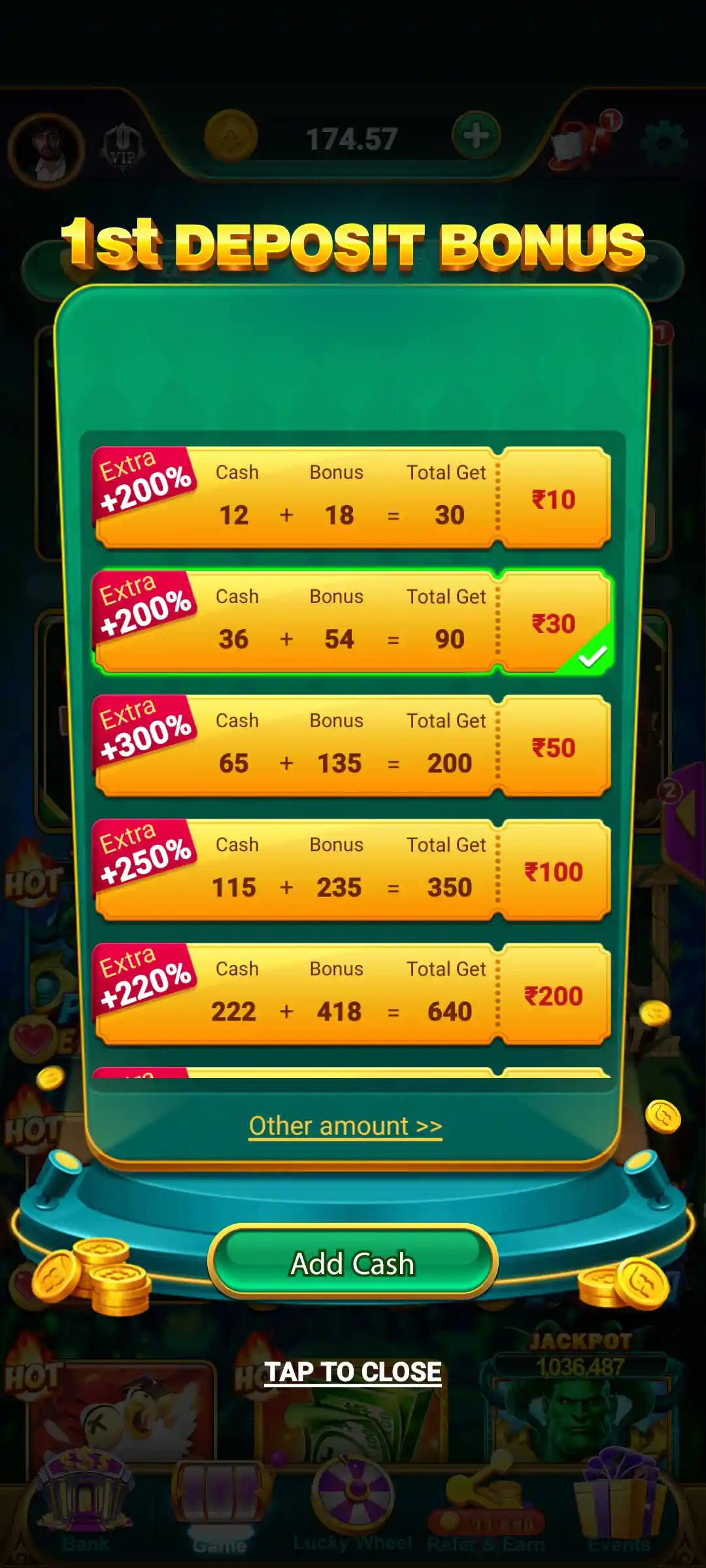 OK Rummy first deposit bonus