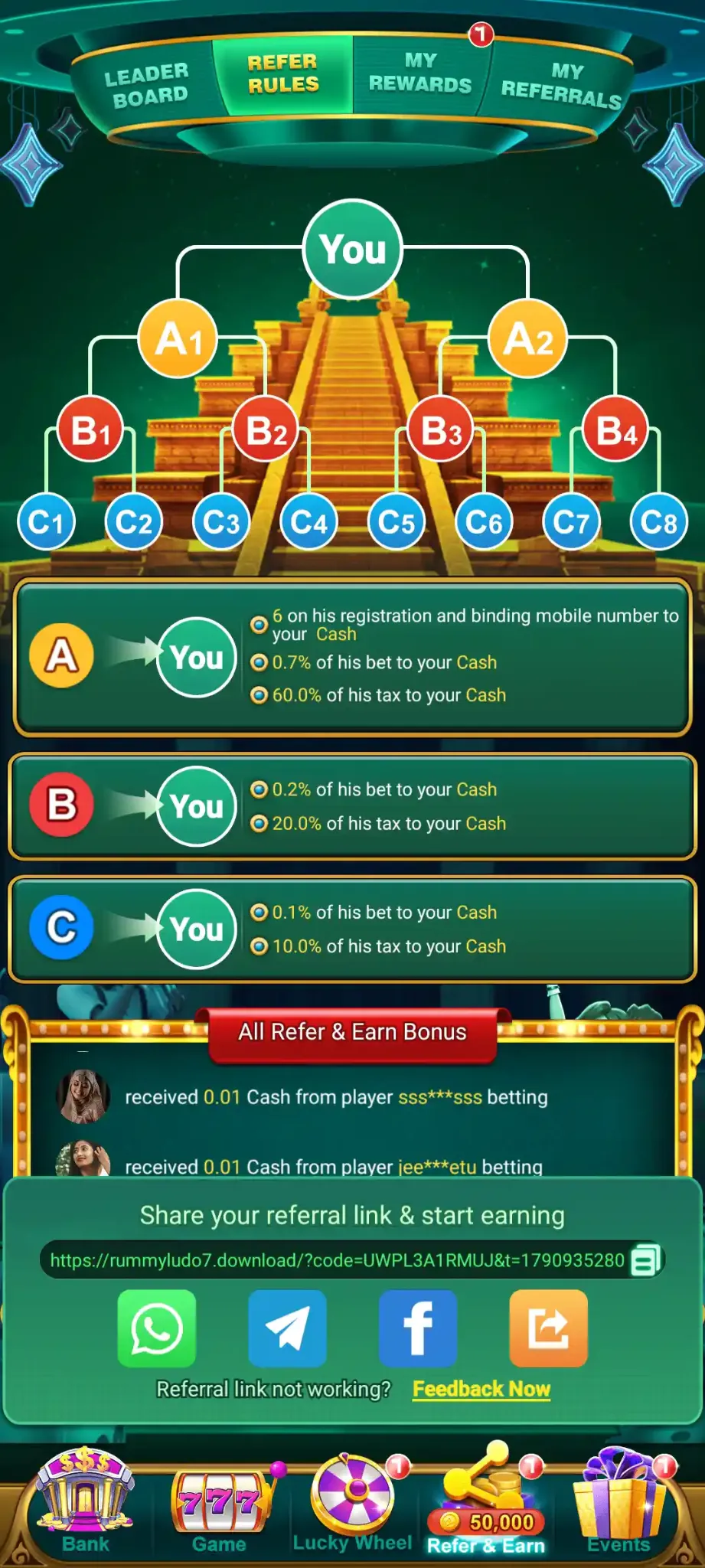 Rummy Ludo Refer and Earn
